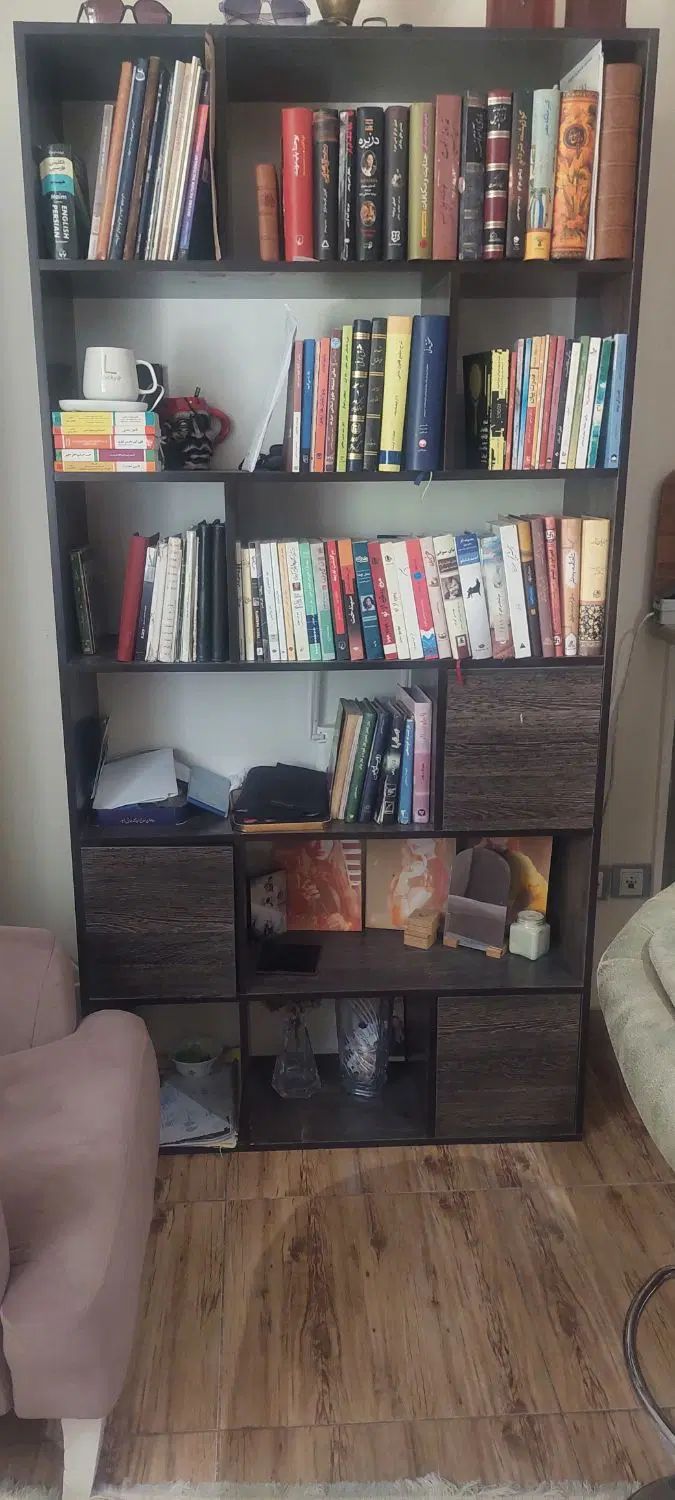 کتابخانه تمام ام دی اف|کتابخانه، شلف، قفسه‌های دیواری|کرج, کوی زنبق|دیوار