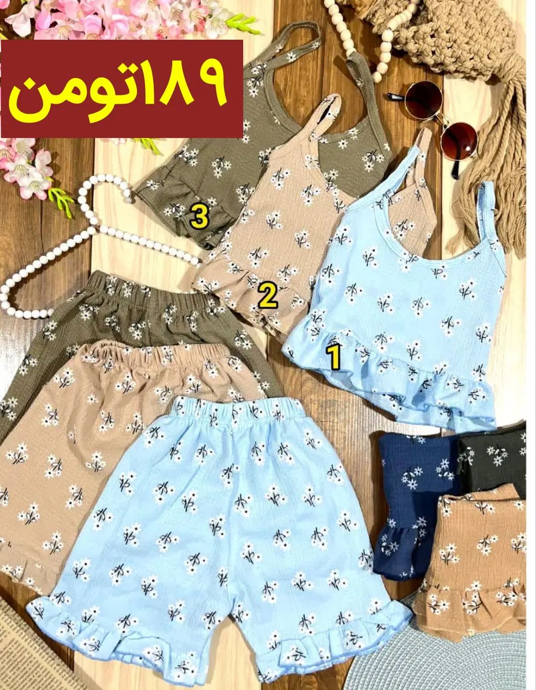 تاپ شلوارک دخترانه گل ریز|کفش و لباس بچه|تهران, شهرک چیتگر|دیوار
