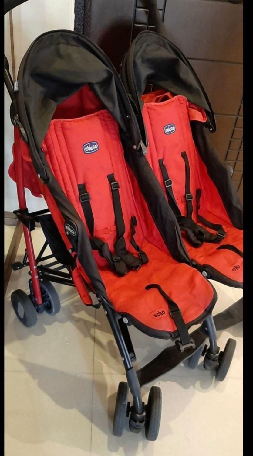 کالسکه دوقلو عصایی.مدل چیکو|کالسکه و لوازم جانبی|تهران, ابوذر|دیوار