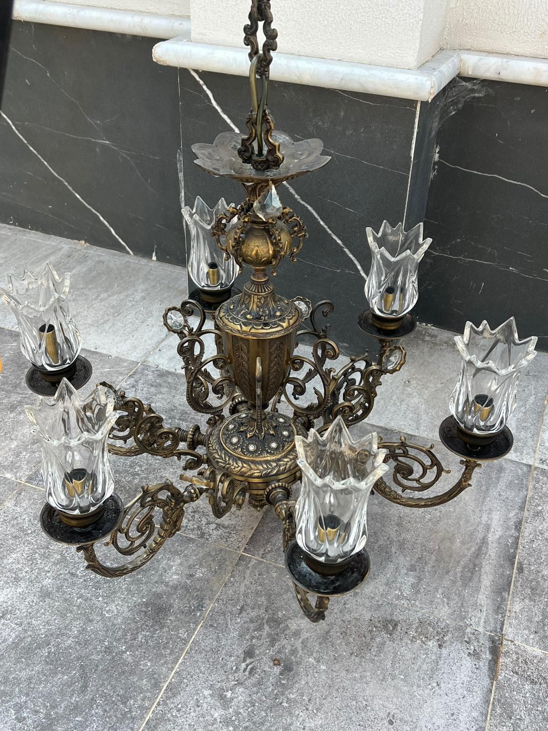 لوستر برنج|لوستر و چراغ آویز|رشت, بازار|دیوار