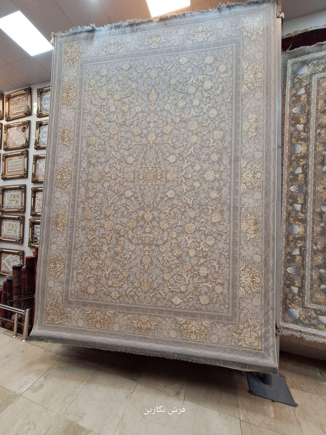 فرش ۹ متری ۱۲۰۰ شانه سبز اکرولیک ۳۶۰۰ کد ۹۰|فرش|مشهد, امیر|دیوار