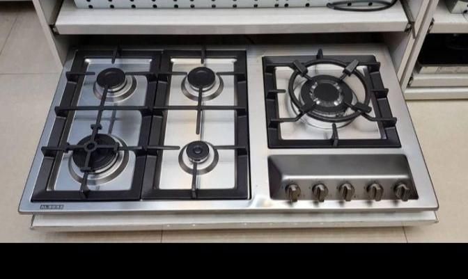 اجاق گاز ۵شعله صفحه استیل و شیشه مقاوم کد  t15|اجاق گاز و لوازم برقی پختوپز|رشت, رشتیان|دیوار