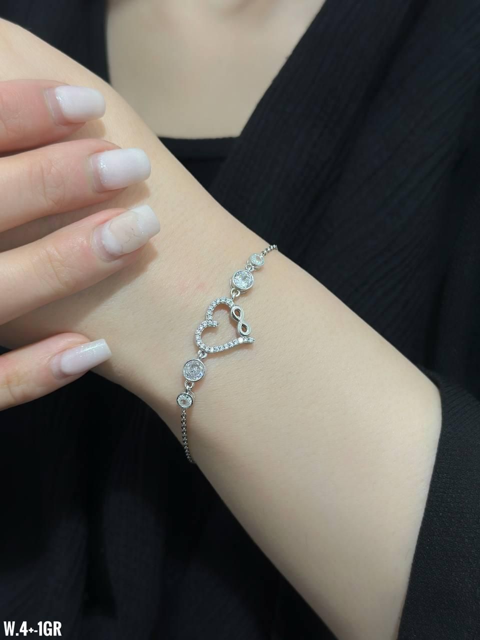 دستبند نقره قلب بینهایت کدheart07 کادویی تولد و...|بدلیجات|تبریز, |دیوار