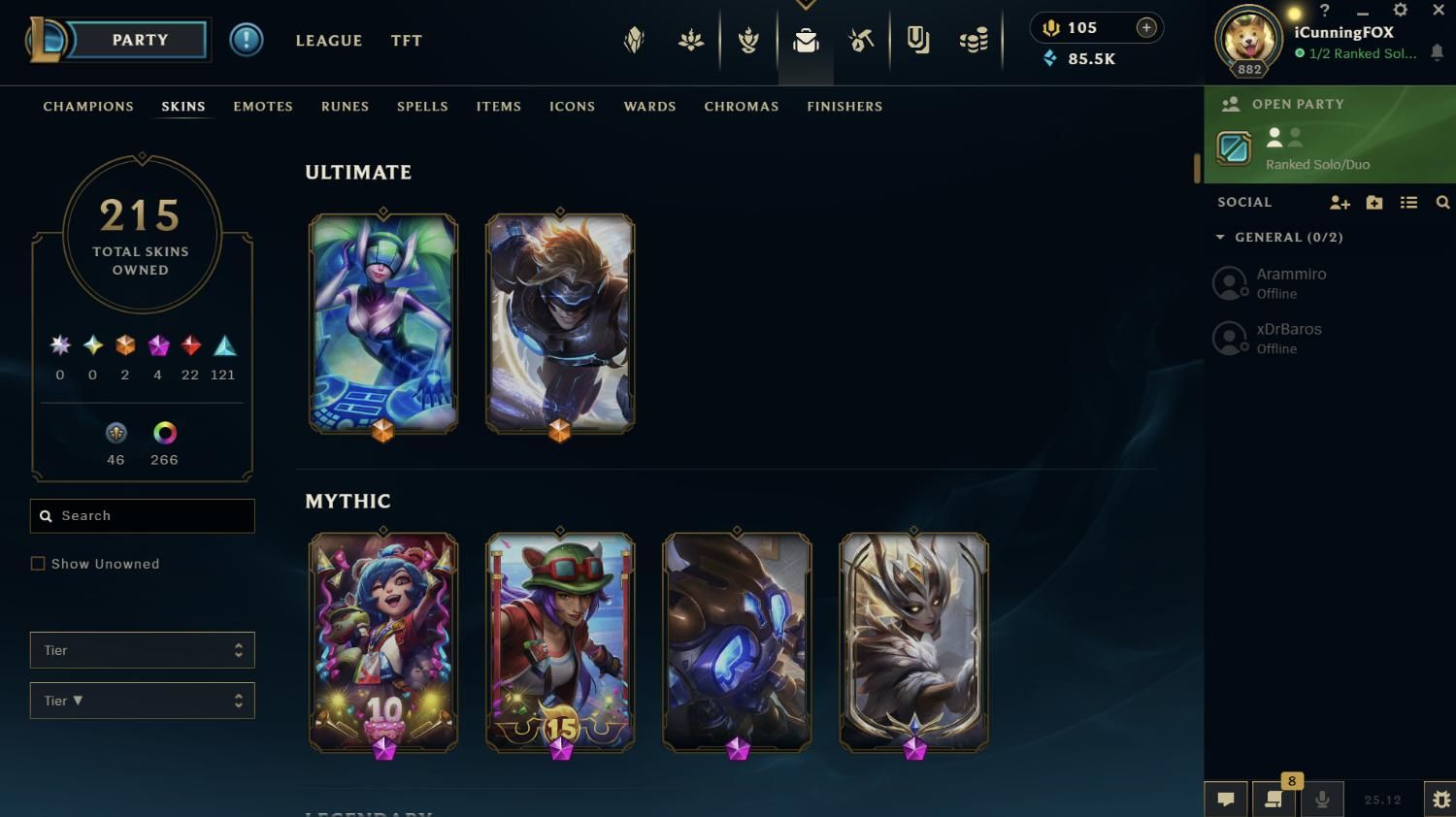 اکانت حرفه ای لیگ آو لجندز League of Legends|کنسول، بازی ویدئویی و آنلاین|تهران, شهرک دانشگاه|دیوار