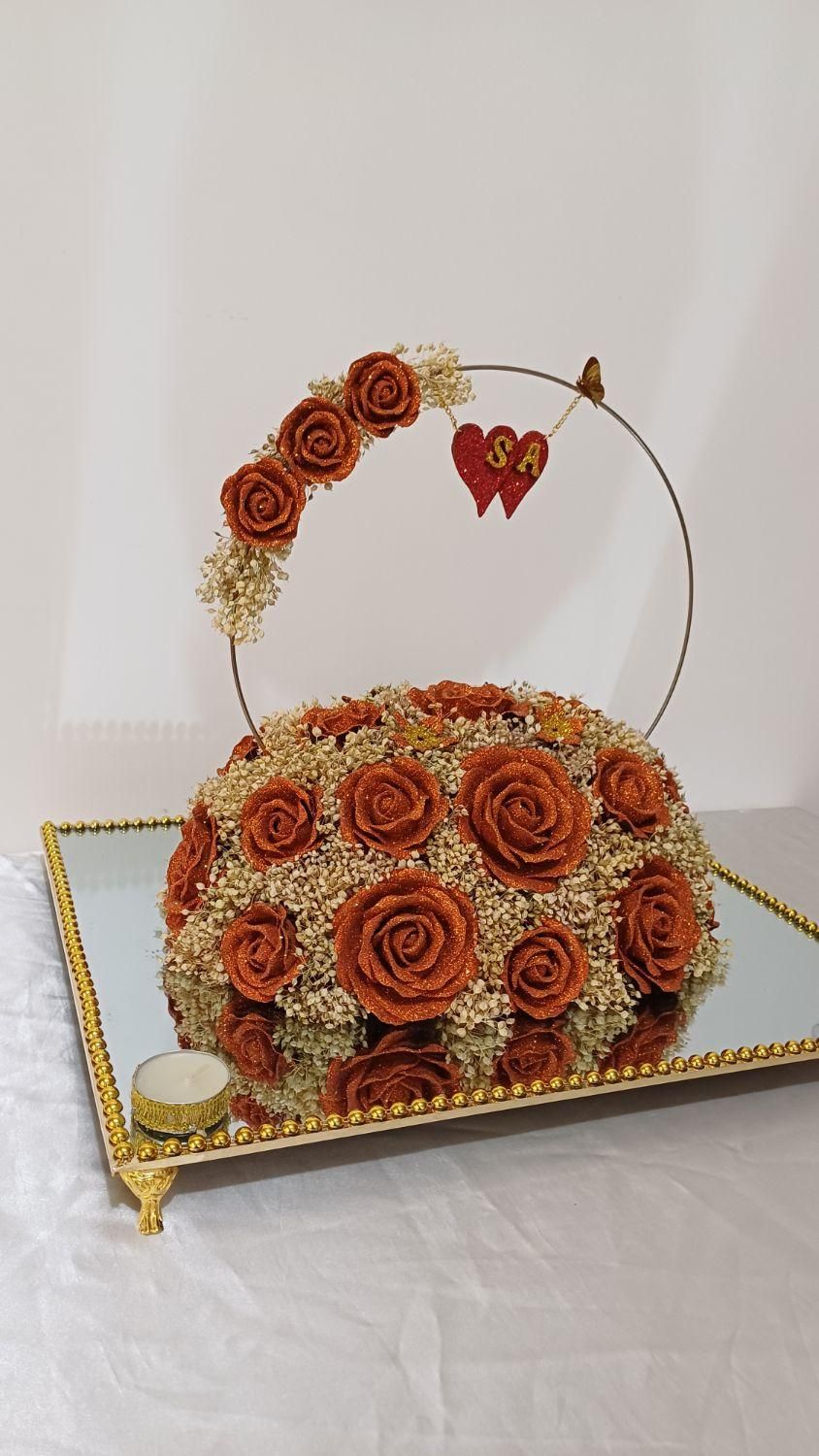 سینی حنا ، دسته گل ، گیفت ، شمع|صنایع دستی و سایر لوازم تزئینی|لردگان, |دیوار