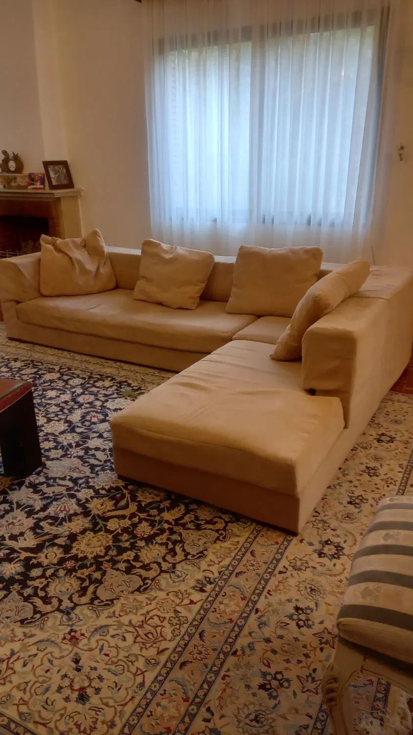 مبل نشیمن ال با پوف|مبلمان خانگی و میز عسلی|تهران, دربند|دیوار