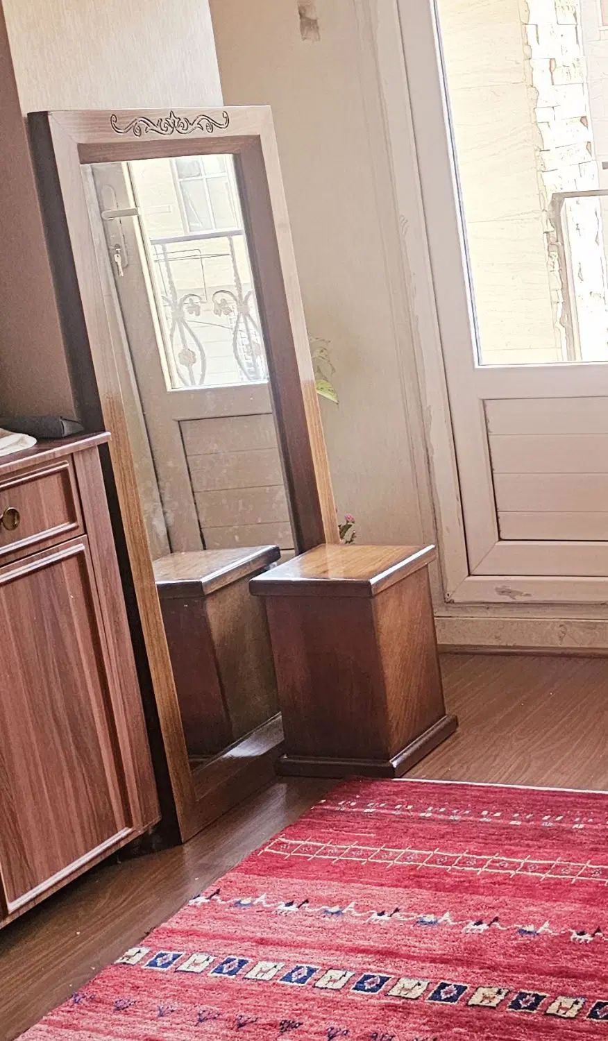 تختخواب دونفره تماماچوبی سایز۱۶۰در۲۰۰بدون تشک|تخت و سرویس خواب|شهریار, شهریار|دیوار