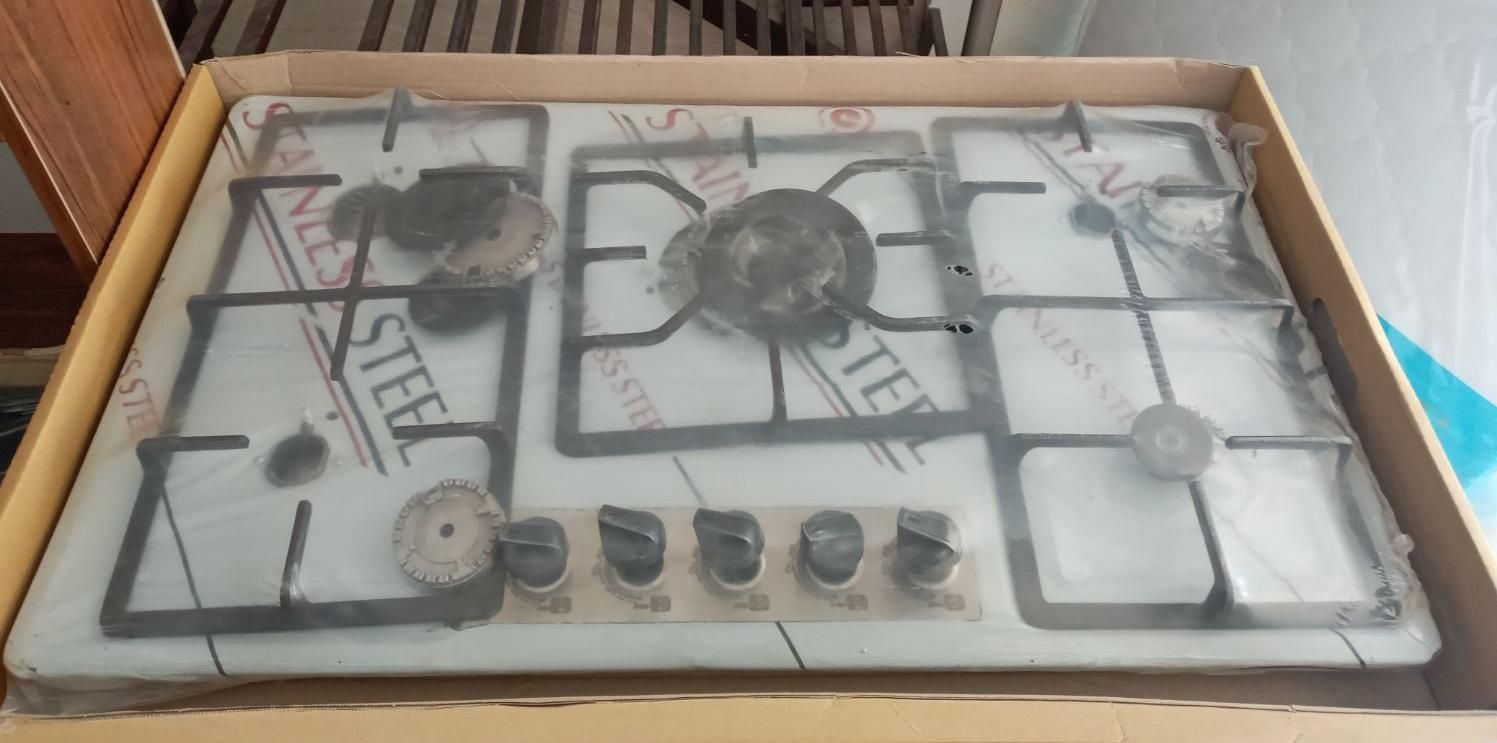 اجاق گاز ۵شعله رو میزی صفحه استیل توکار نو آکبند|اجاق گاز و لوازم برقی پختوپز|سمنان, |دیوار