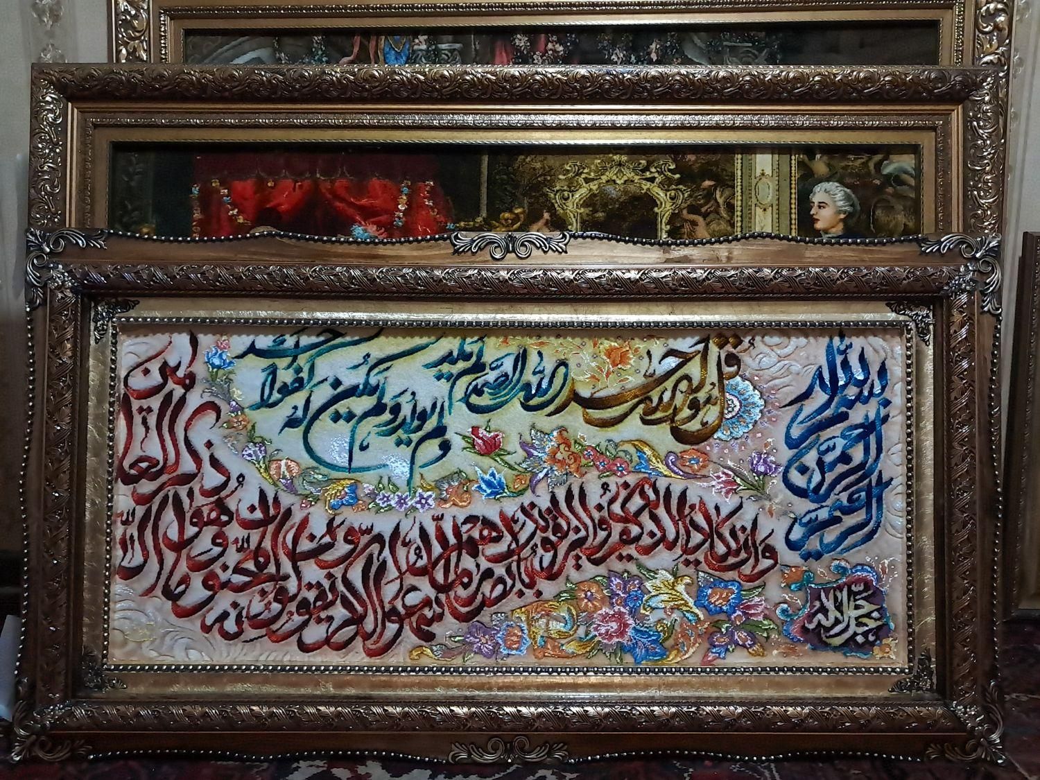 تابلوفرش دستبافت/تابلو فرش دوسوره سایز بزرگ|تابلو فرش|تهران, استاد معین|دیوار