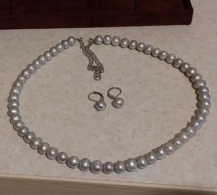 مروارید کمیاب دریا نقره ای .طبیعی اب.شور.گردنبند|جواهرات|تهران, دبستان|دیوار