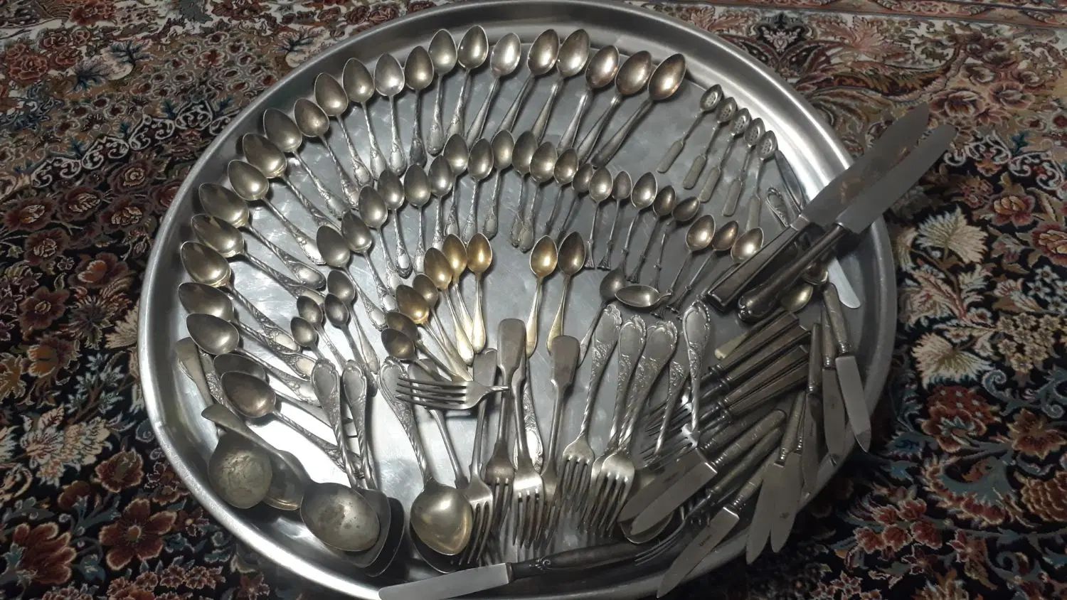 ظروف قدیمی نقره قاشق چاقو چنگال|کلکسیون اشیاء عتیقه|تهران, وصفنارد|دیوار