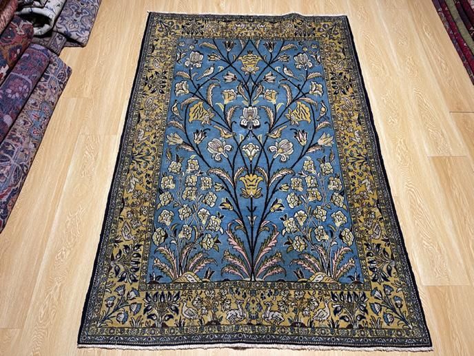 قالیچه انتیک شهرضا رنگ‌ ابی|فرش|تهران, سلسبیل جنوبی|دیوار