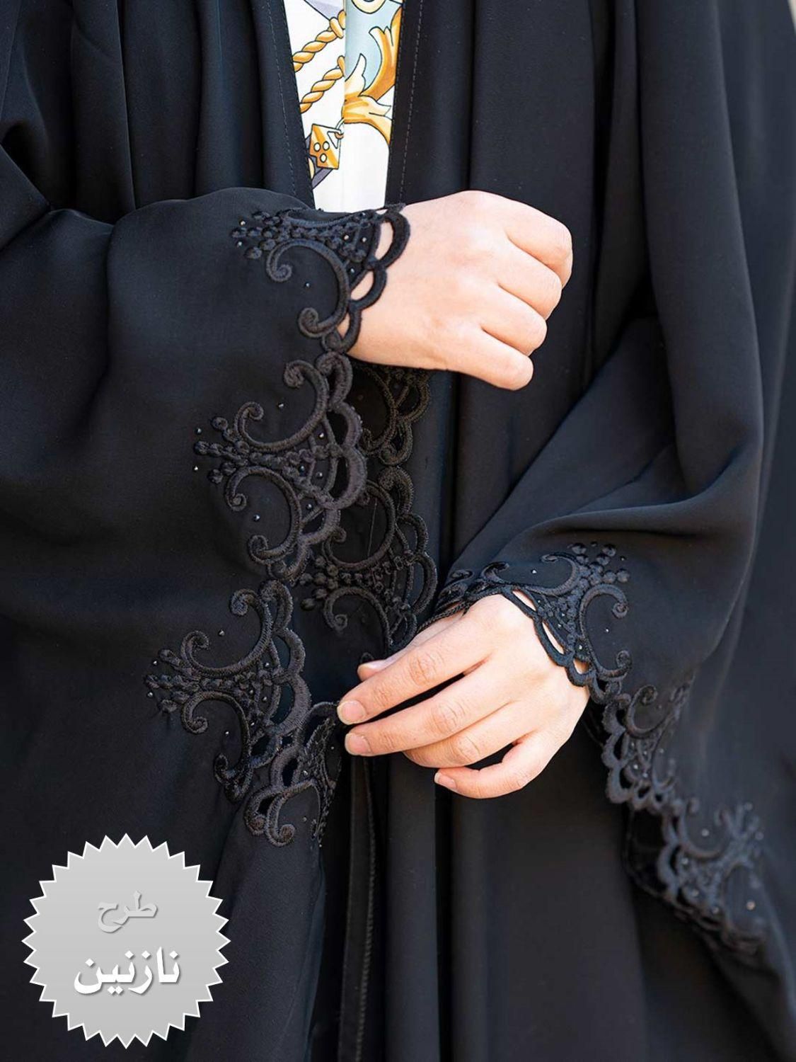 چادر مشکی عربی عبایی گلدوزی و سنگدوزی کد kai8905|لباس|کامیاران, |دیوار