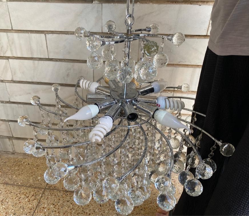 سه عدد لوستر کریستال در حد|لوستر و چراغ آویز|همدان, |دیوار