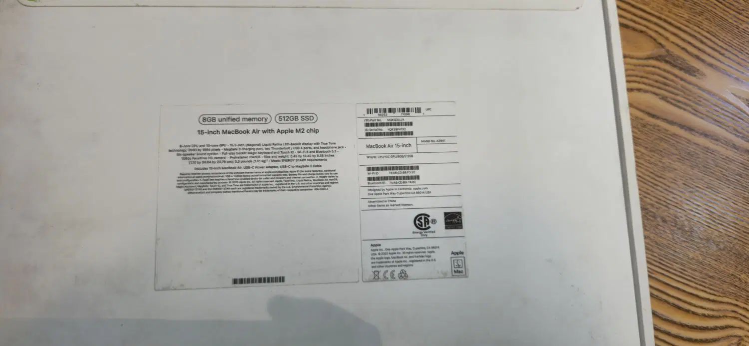 mac book air m2 15inch|رایانه همراه|تهران, آذری|دیوار