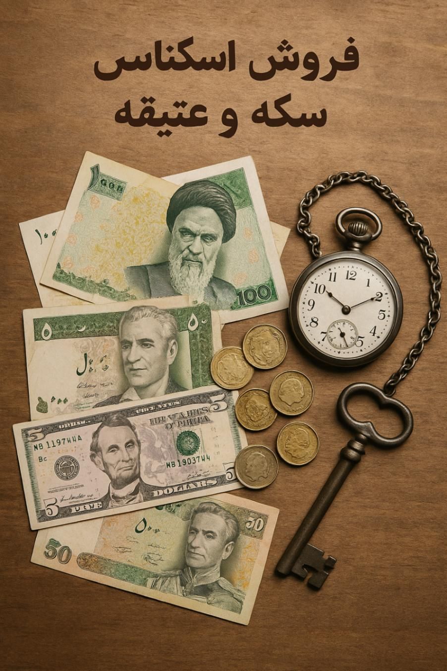 مجموعه‌ای از عتیقه‌جات، سکه‌ها و اسکناس‌های نایاب|کلکسیون سکه، تمبر، اسکناس|تهران, زعفرانیه|دیوار