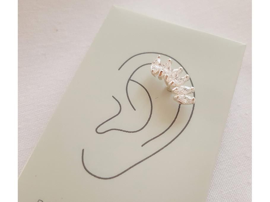 پرسینگ گوش نقره نگینی سفید|بدلیجات|خرمآباد, |دیوار