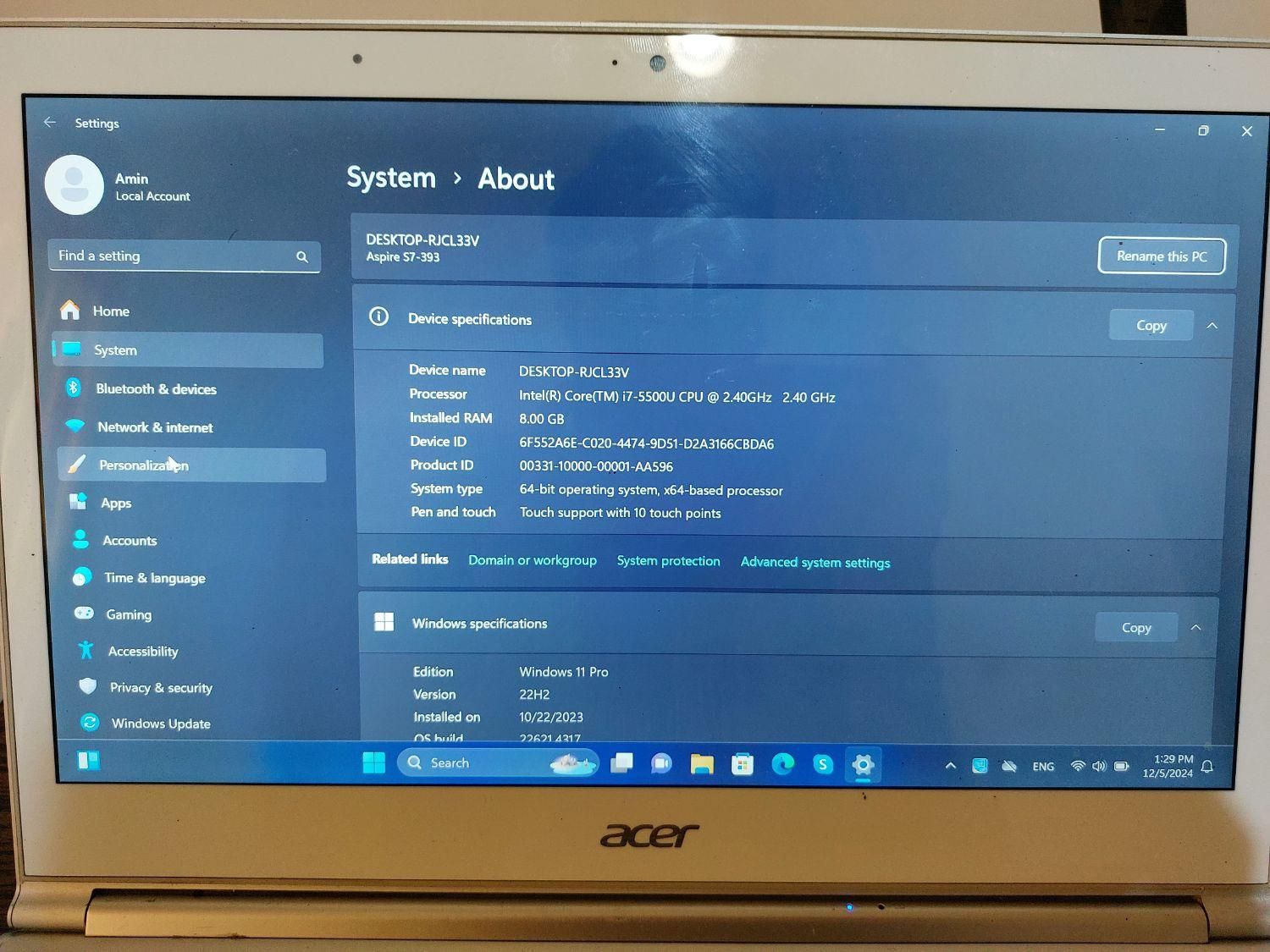 acer aspier s7|رایانه همراه|تهران, جیحون|دیوار