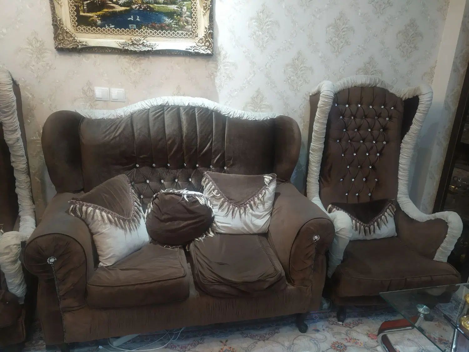 مبل راحتی مدل امپراتوری با ست جلو مبلی و آباژور|مبلمان خانگی و میز عسلی|تهران, امام زاده حسن|دیوار