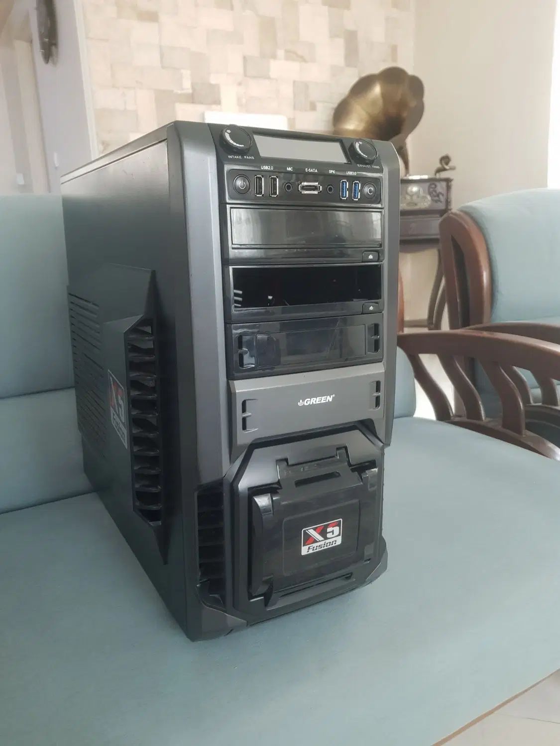 قاب کیس گیمینگ X5گرین با ۵ فن rgb|قطعات و لوازم جانبی رایانه|تهران, گلستان (شهرک راه آهن)|دیوار