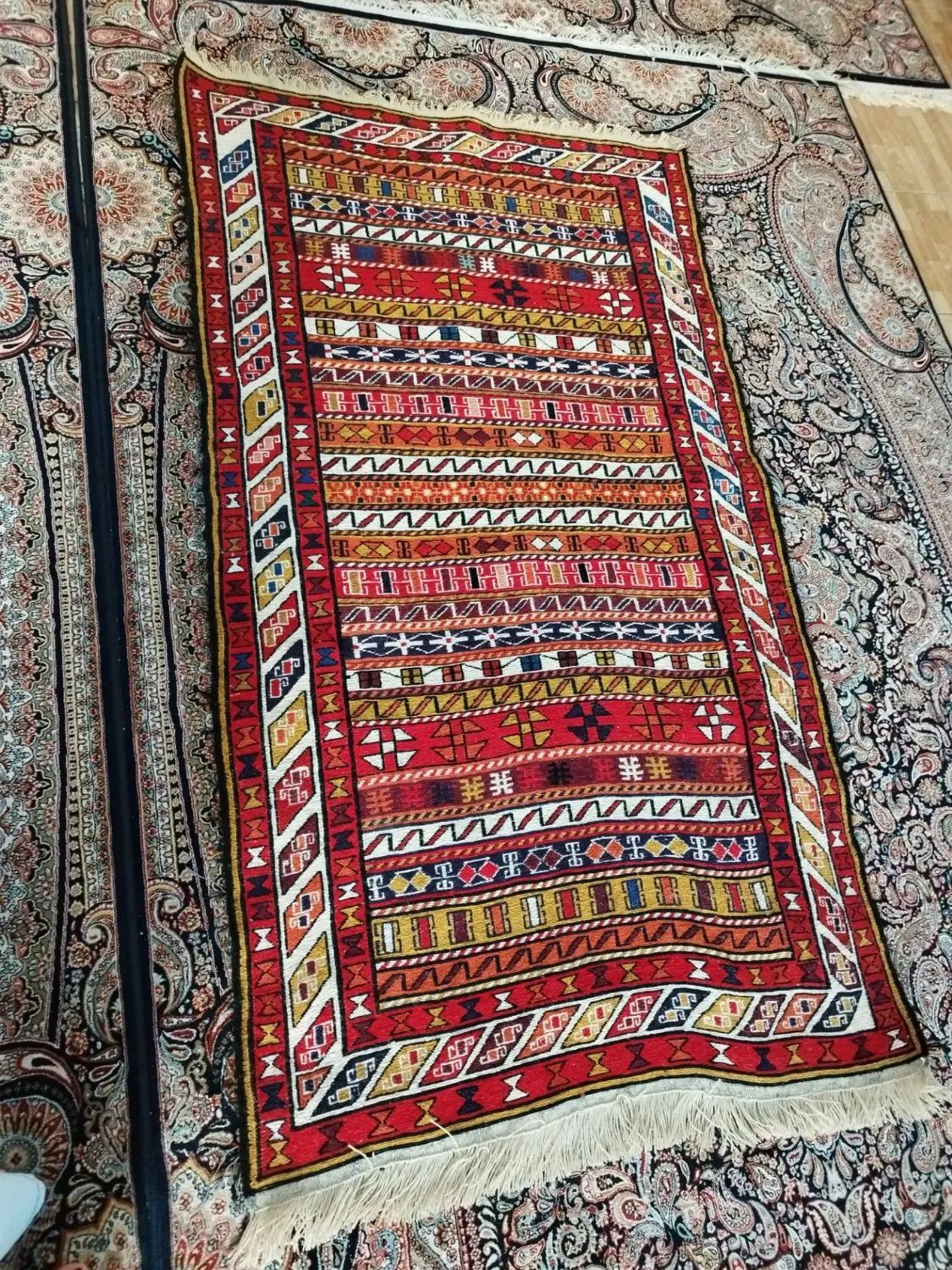 ورنی دستباف تمام پشمی|گلیم، جاجیم، گبه|تبریز, |دیوار