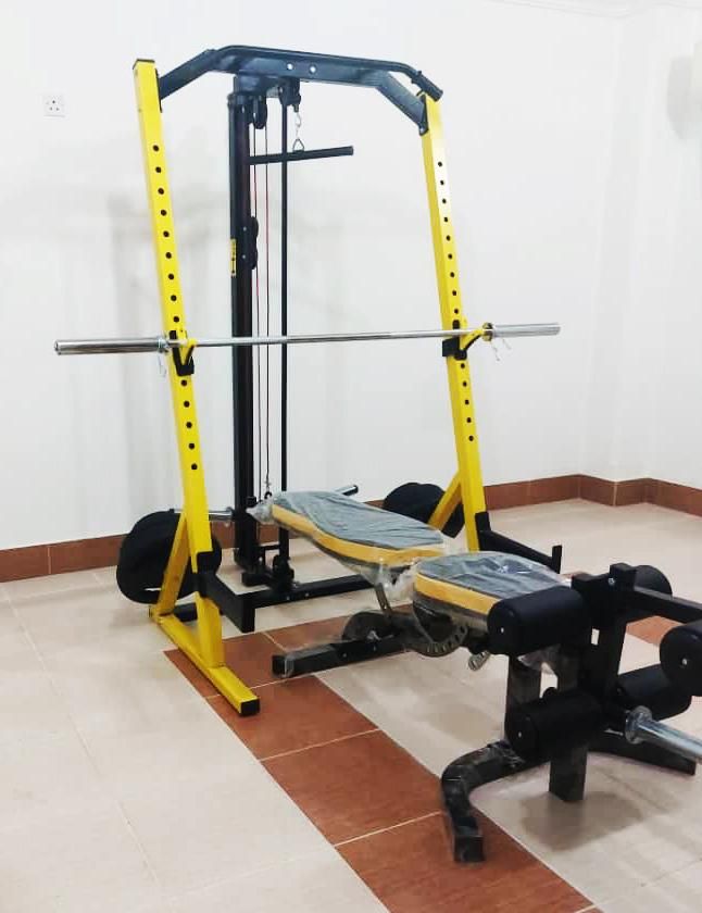 دستگاه بدنسازی-هالتر/رک اسکات*سیم کش/|تجهیزات ورزشی|سنندج, |دیوار