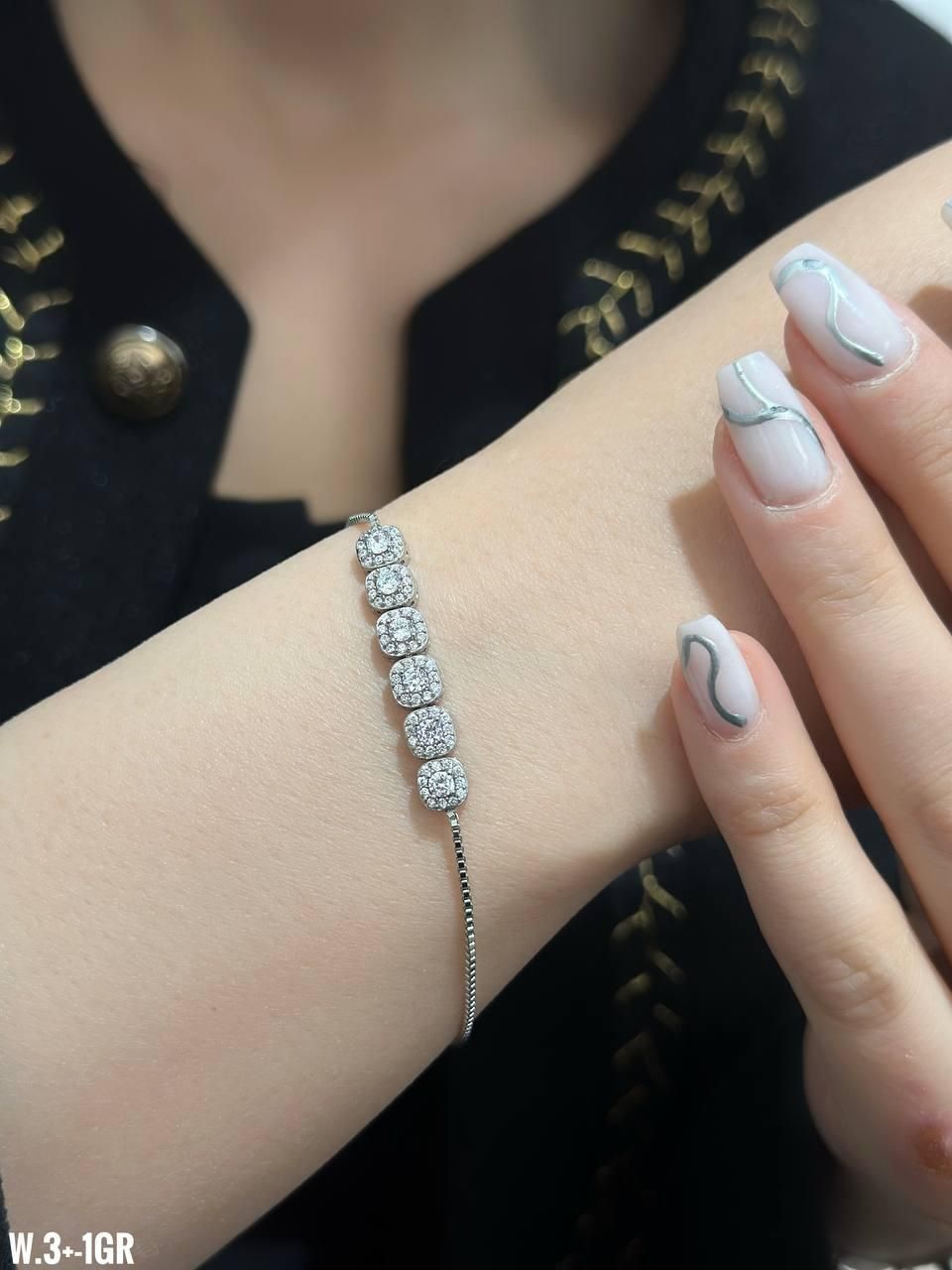 دستبند ترند نقره مربع امرالدکات و انگشتر سولیتر746|بدلیجات|تبریز, |دیوار