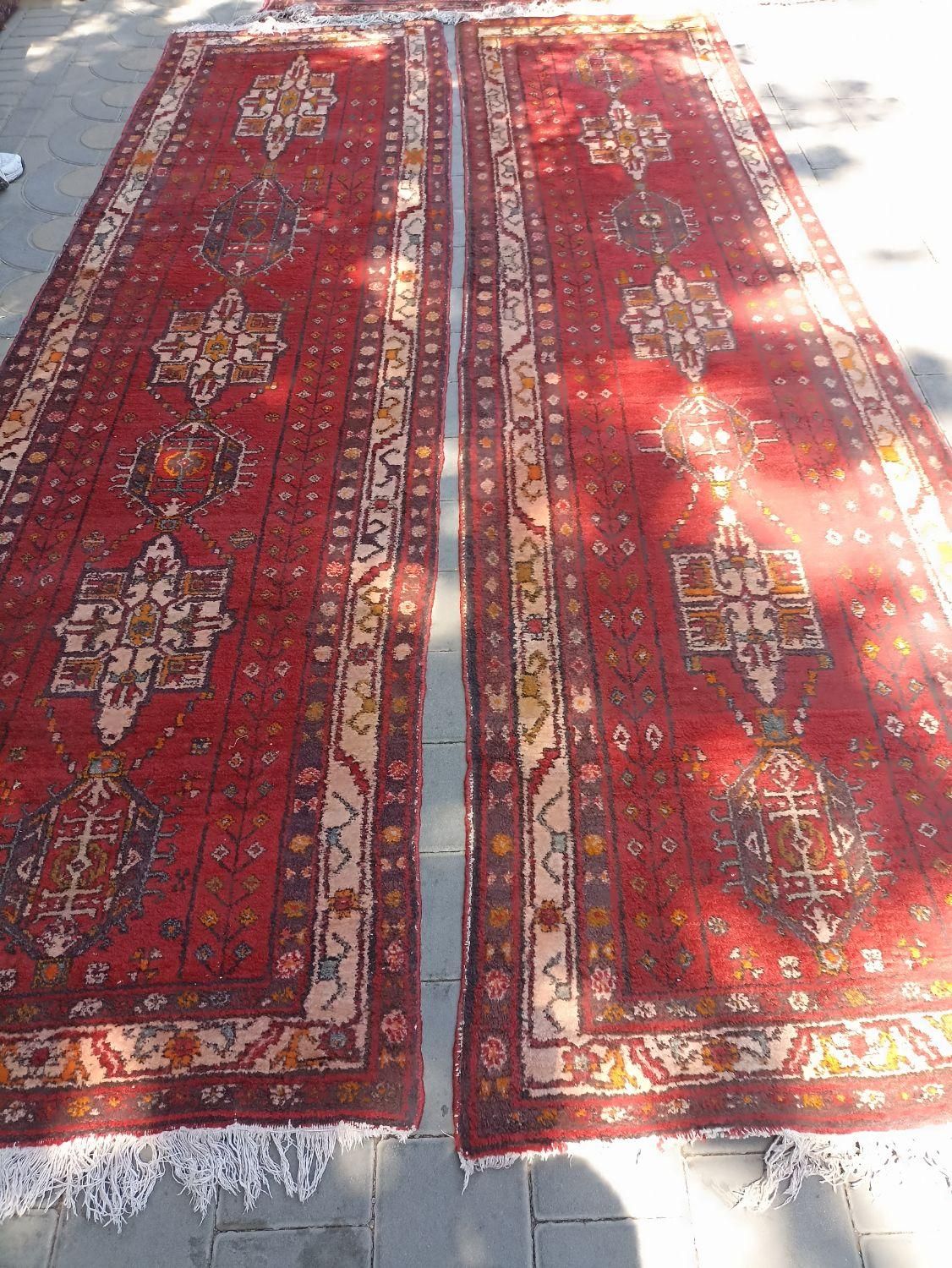 جفت کناره دستباف طرح قرجه اندازه هر کدام 1در3.80|فرش|خوی, |دیوار