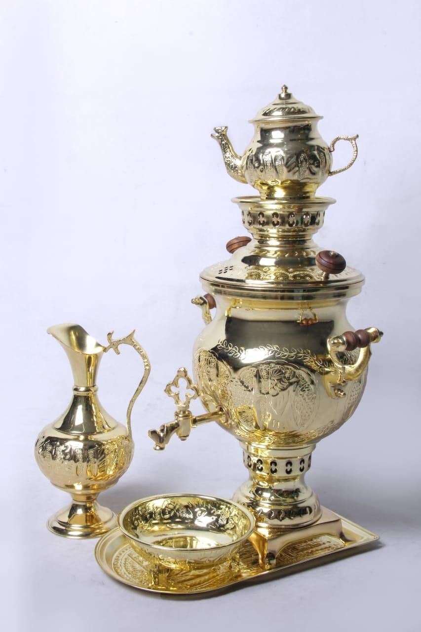 سماور ذغالی با سرویس قصر سوگا|سماور، چایساز، قهوهساز|مشهد, هنرور|دیوار