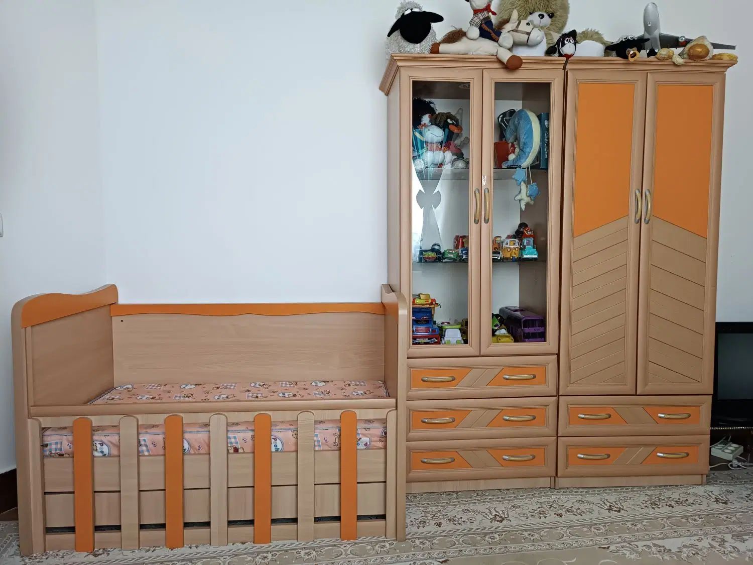 کمدوتخت کودک.جنس ام دی اف خارجی.ضد آب.ضد خش|تخت و سرویس خواب|جوادآباد, |دیوار