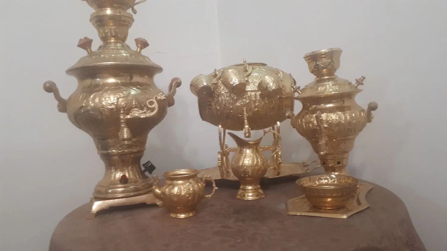 ست سماور  برقی آبکاری طلا قدیمی|صنایع دستی و سایر لوازم تزئینی|تهران, پونک|دیوار