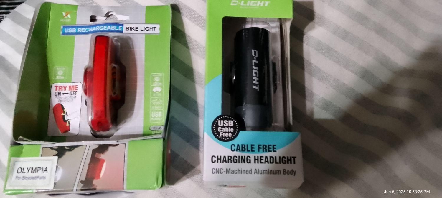 چراغ جلو عقب دوچرخه  برند D.light دی لایت المپیا|دوچرخه، اسکیت، اسکوتر|تهران, جردن|دیوار
