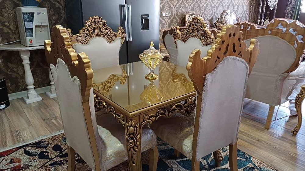میز نهار خوری چهار نفره سلطنتی|میز و صندلی غذاخوری|سیرجان, |دیوار