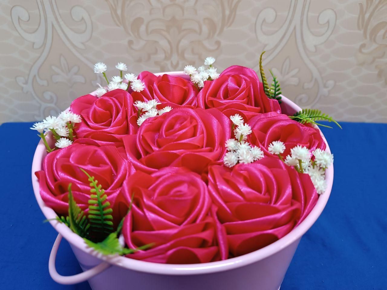 دسته گل روبانی برای مناسبت ها و اعیاد|گل مصنوعی|مشهد, گاز|دیوار