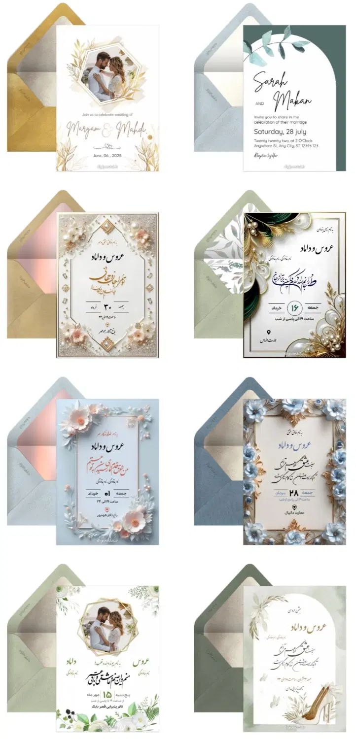 کارت دعوت دیجیتال ترحیم-عروسی-عقد-تولد-تبلیغات|خدمات پذیرایی، مراسم|مشهد, کوه سنگی|دیوار
