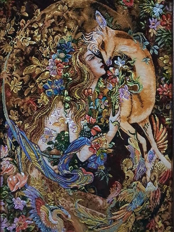 تابلوفرش دستبافت/تابلو فرش طرح نیاز نوازش|تابلو فرش|تهران, استاد معین|دیوار