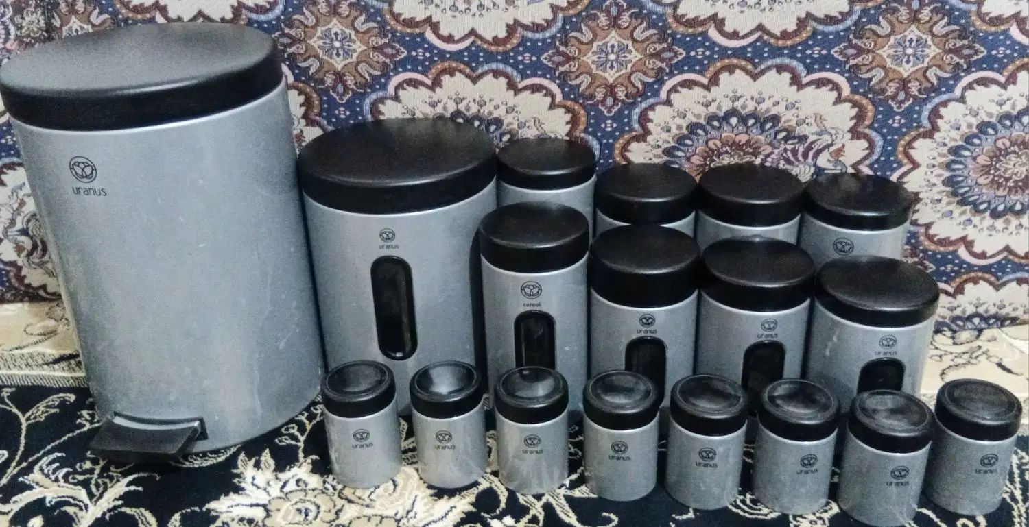 سرویس آشپزخونه ۱۷ پارچه استیل مارک اورانوس حد نو|ظروف نگهدارنده، پلاستیکی، یک‌بارمصرف|شوشتر, |دیوار