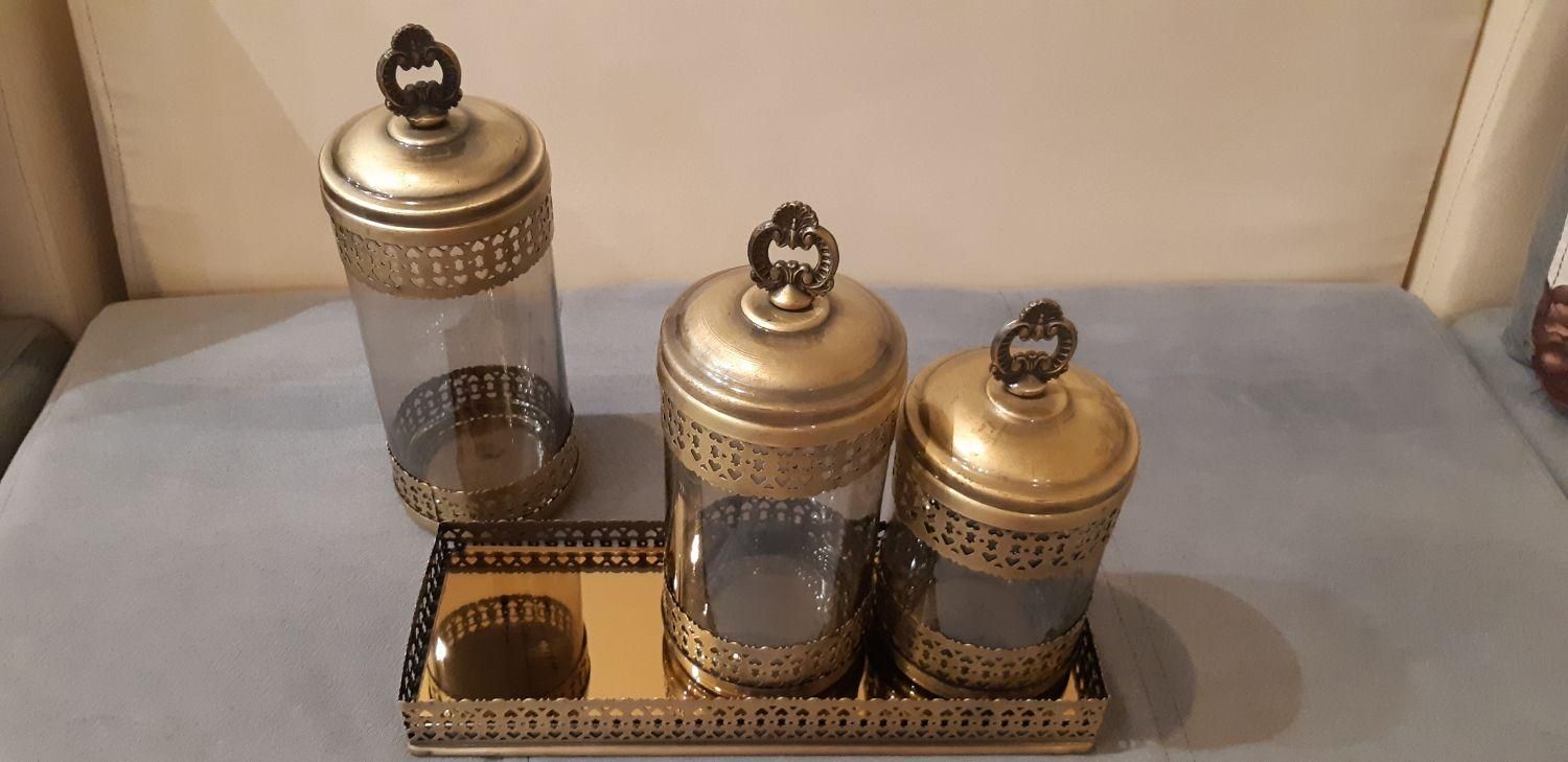 جا ادویه بدنه فلز طرح برنج و شیشه|ظروف نگهدارنده، پلاستیکی، یک‌بارمصرف|اصفهان, شاهزاده ابراهیم|دیوار