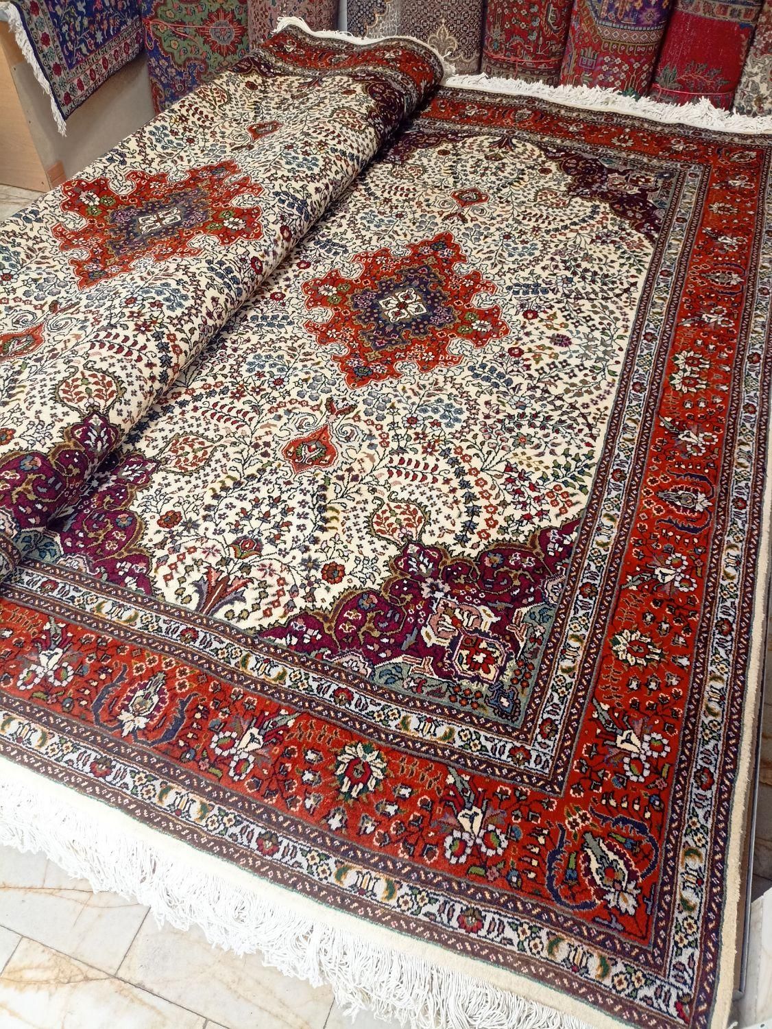 جفت شیش متری دستباف نقشه کرمان قلم مناسب جهاز|فرش|خوی, |دیوار