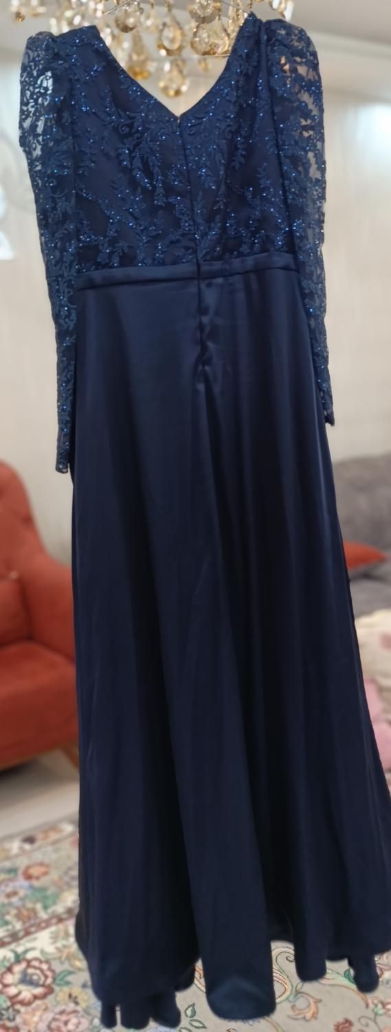 لباس مجلسی ، سورمه ای ، ساتن ابریشمی|لباس|باقرشهر, |دیوار