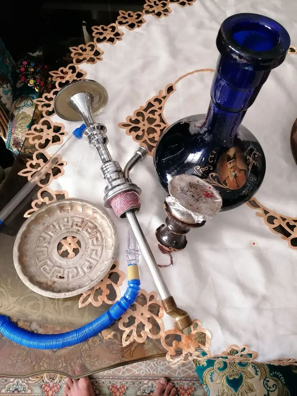 قلیون برنجی نقره ای|کلکسیون و سرگرمی|تهران, فلاح|دیوار