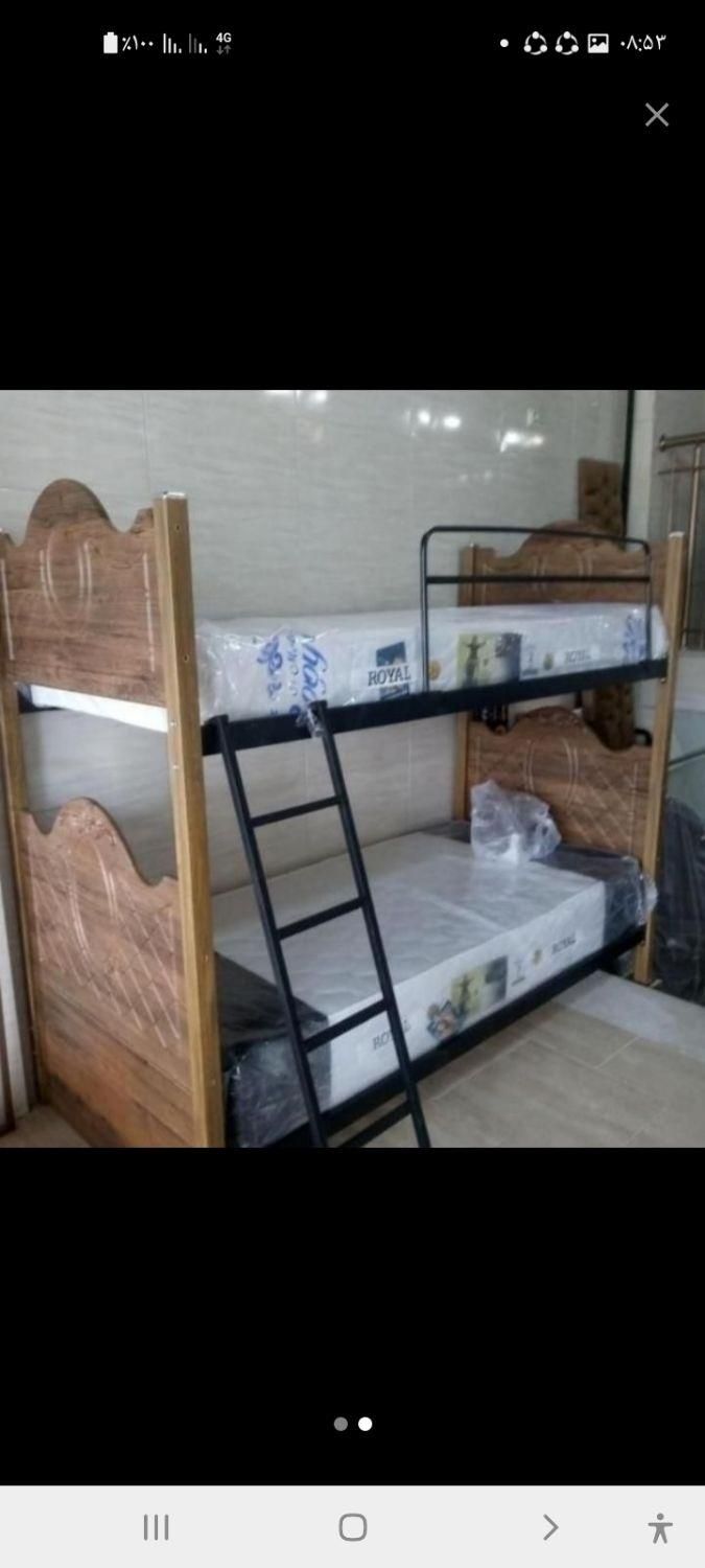 تخت بغل فلزی دوطبقه و تک طبقه|تخت و سرویس خواب|قزوین, |دیوار