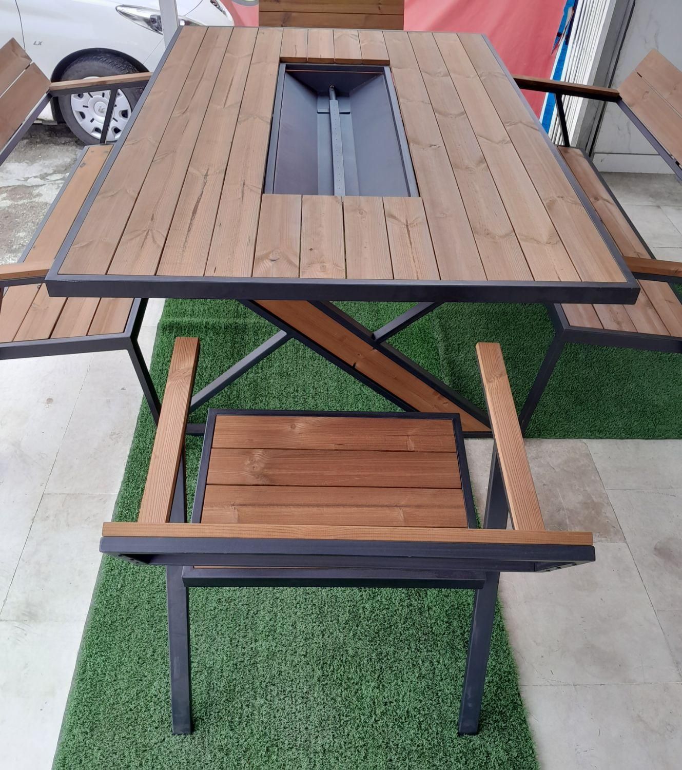 میز آتشدان با نیمکت و صندلی ۶ نفره|مبلمان خانگی و میز عسلی|نوشهر, |دیوار