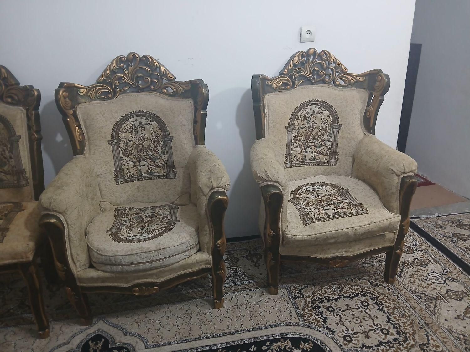 مبل 9نفره سلطنتی بدونه مشکل|مبلمان خانگی و میز عسلی|جوانرود, |دیوار
