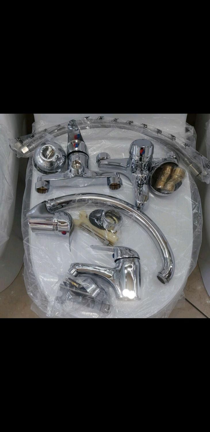 ست ۴تای شیرالات برنجی با لوازم|مصالح و تجهیزات ساختمان|کرج, گلشهر|دیوار