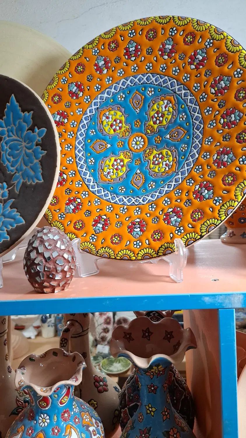 دیوارکوب سفالی میناکاری|صنایع دستی و سایر لوازم تزئینی|تهران, نظام‌آباد|دیوار