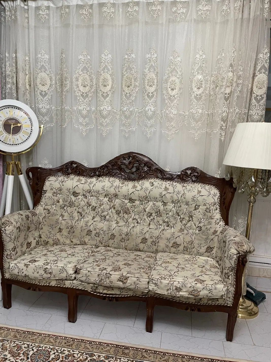 مبل سلطنتی ۹نفره سفارشی چوب راش کاملا سالم|مبلمان خانگی و میز عسلی|تبریز, |دیوار