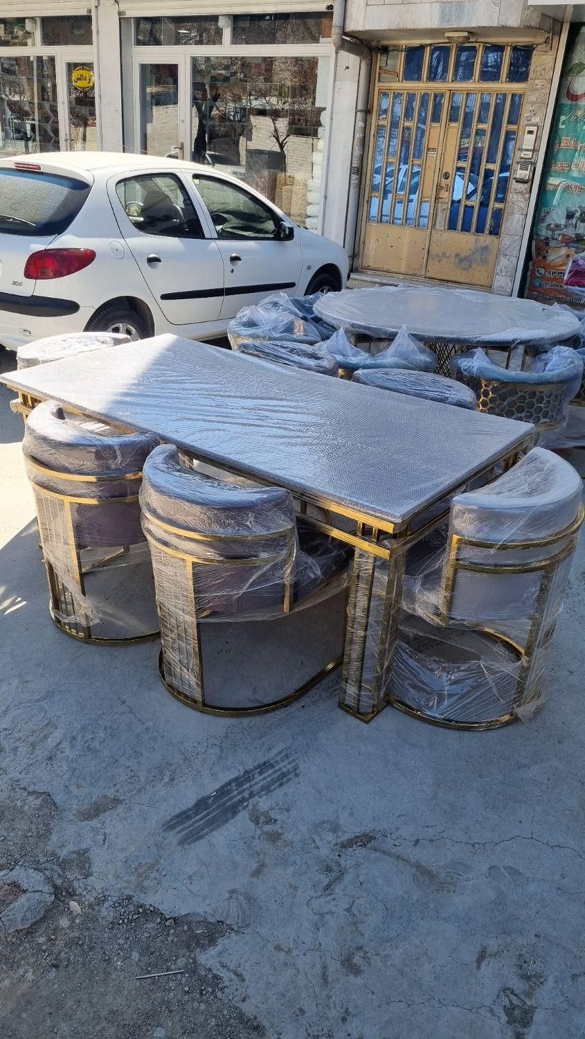 میز و صندلی نهار خوری ناهارخوری۶ نفره فلز زنبوری|میز و صندلی غذاخوری|کرمانشاه, |دیوار