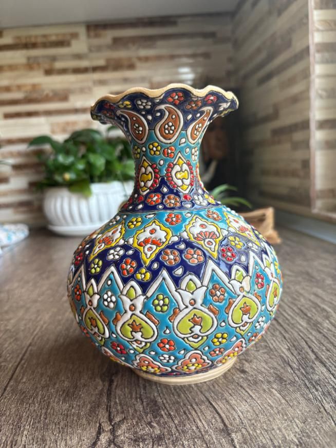 گلدان کاردست میناکاری|ظروف سرو و پذیرایی|تهران, طرشت|دیوار