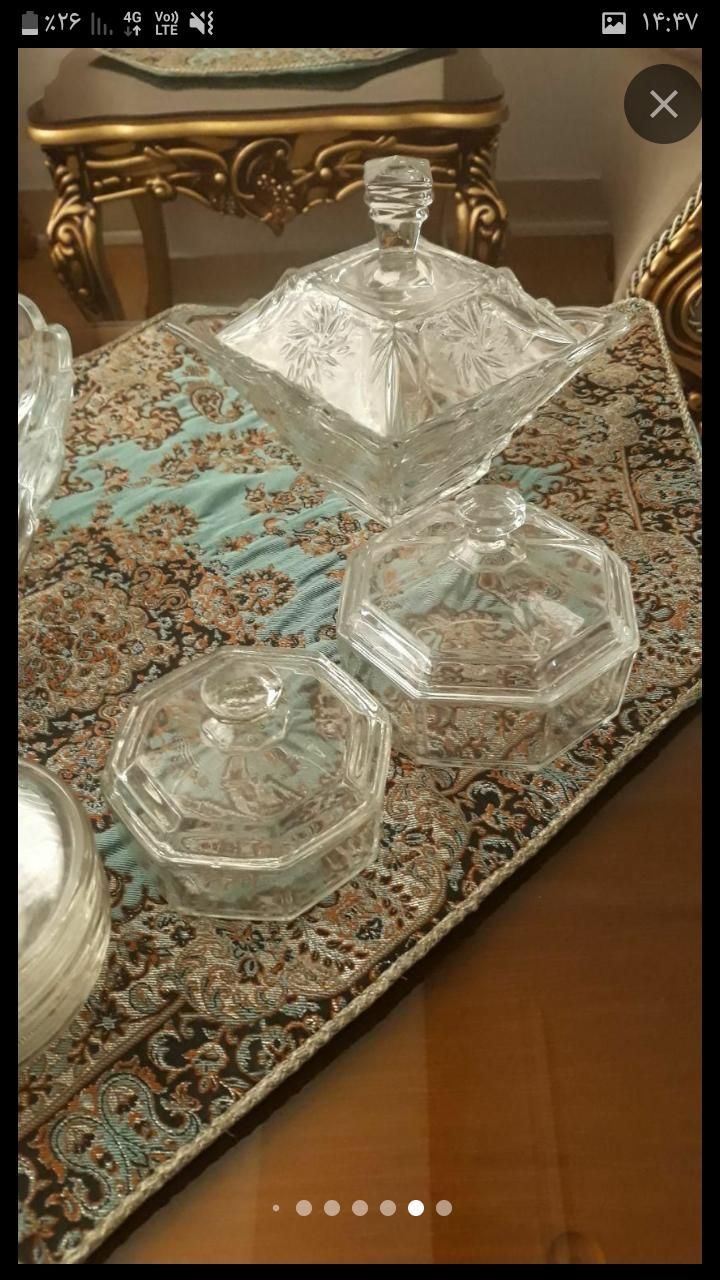 شیرینی خوری ومیوه خوری کریستال اصل ژاپن|ظروف سرو و پذیرایی|کرج, خرمدشت|دیوار